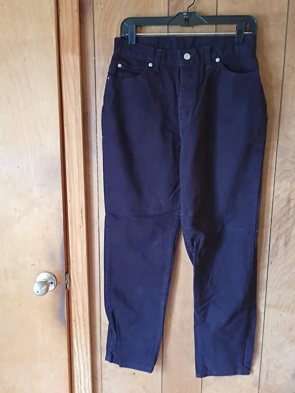 Faded Glory Dark Purple Jeans Women's Size 12 Short Cotton Classic Straight Leg